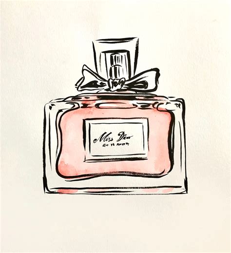 miss dior perfume line drawing|DRAWING • Miss Dior perfume bottle .